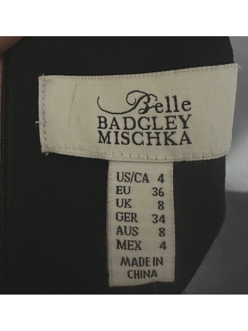 Belle by Badgley Mischka Black Cold Shoulder High Neck Bodysuit Size 4 - Picture 9 of 9